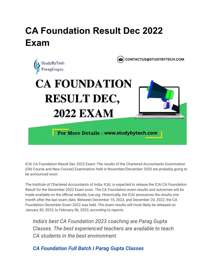 ca foundation result dec 2022 exam