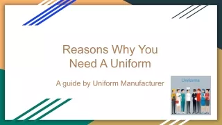 Uniform Manufacturer in India