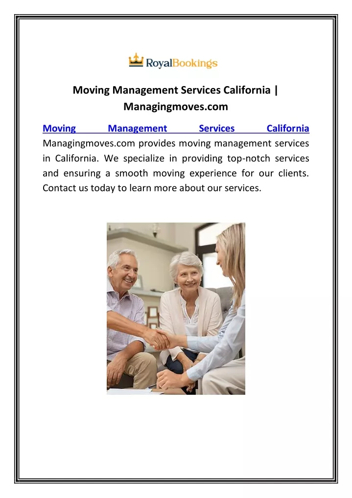 moving management services california