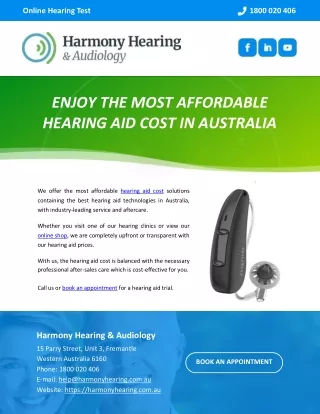 ENJOY THE MOST AFFORDABLE HEARING AID COST IN AUSTRALIA