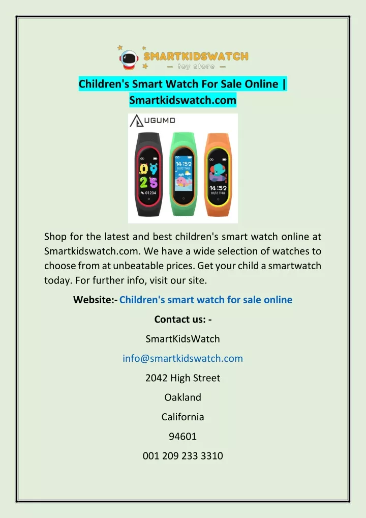 children s smart watch for sale online
