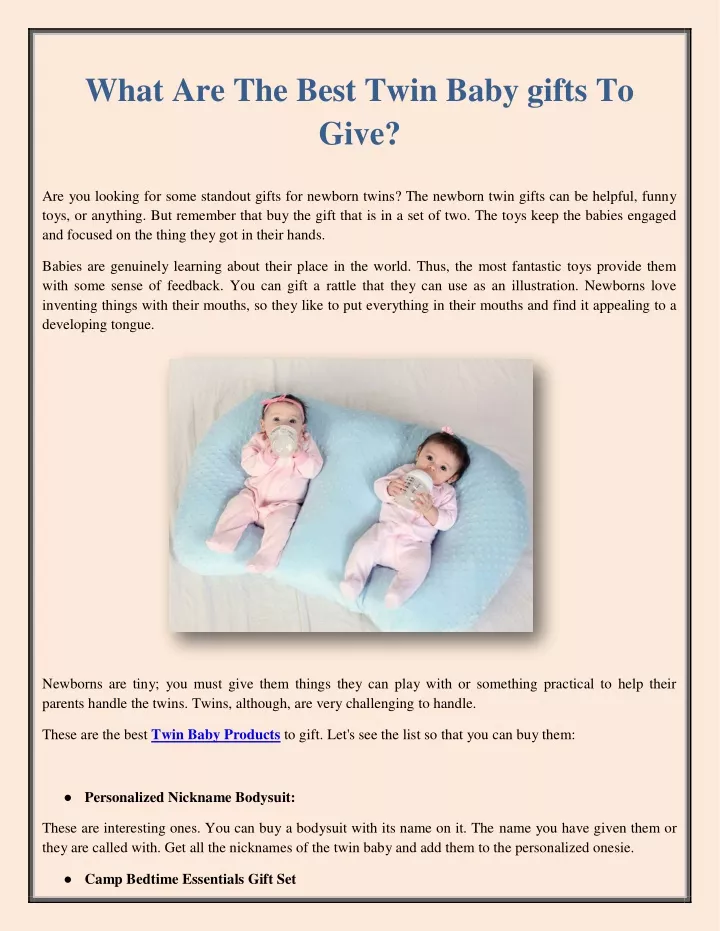 what are the best twin baby gifts to give