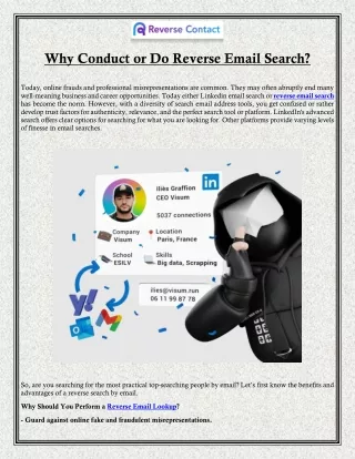 why conduct or do reverse email search
