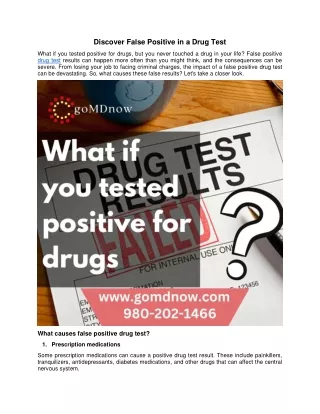discover false positive in a drug test