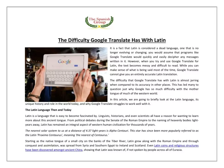 the difficulty google translate has with latin