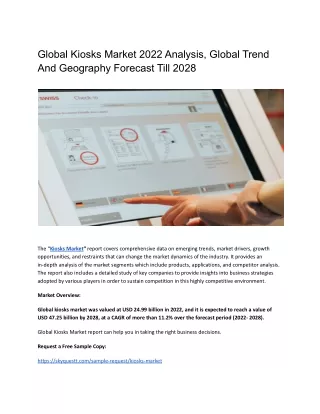 global kiosks market 2022 analysis global trend