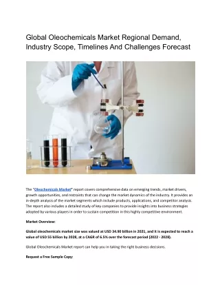 global oleochemicals market regional demand