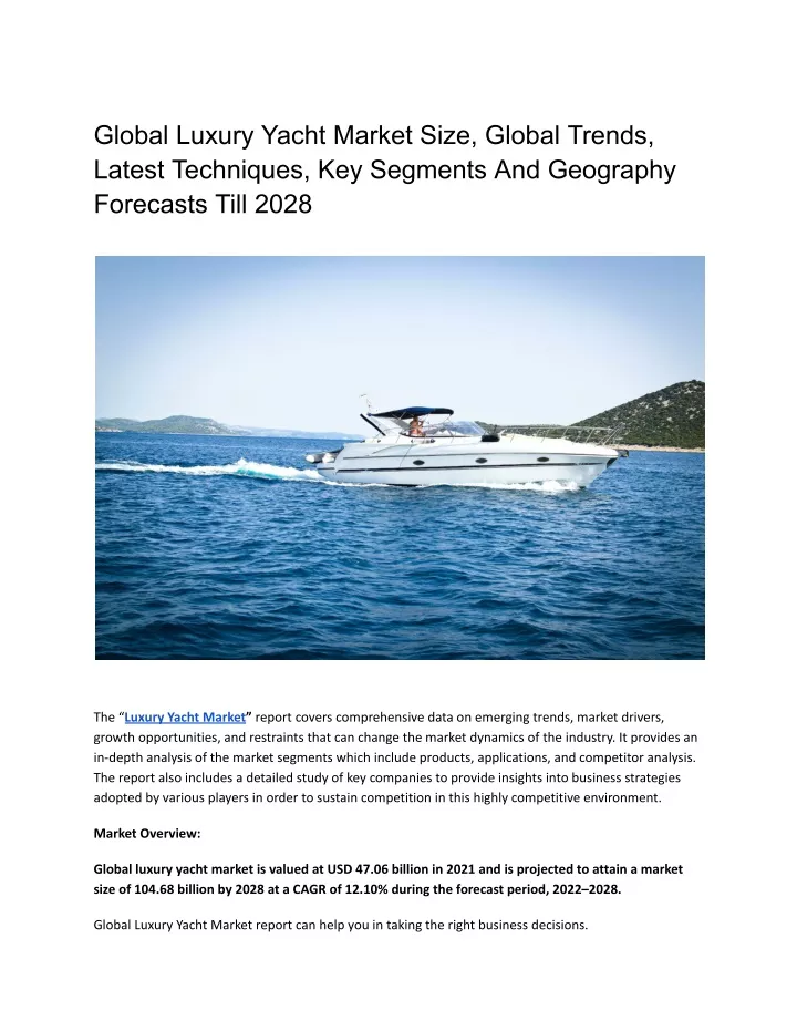 global luxury yacht market size global trends