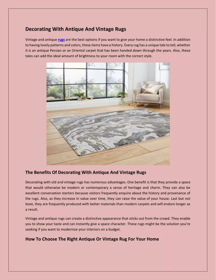 decorating with antique and vintage rugs vintage