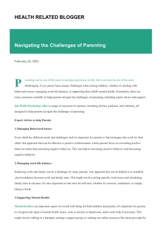 health related blogger