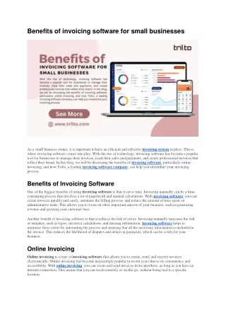 Benefits of invoicing software for small businesses