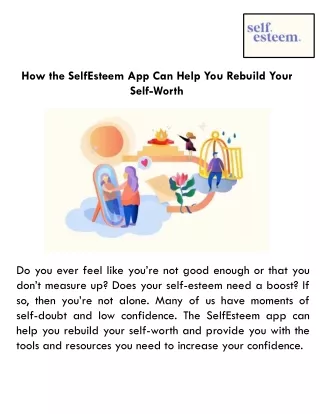 How the SelfEsteem App Can Help You Rebuild Your Self-Worth