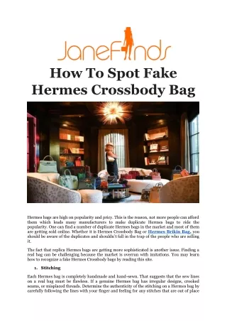 How To Spot Fake Hermes Crossbody Bag