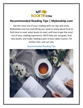 recommended reading tips mybooktip com
