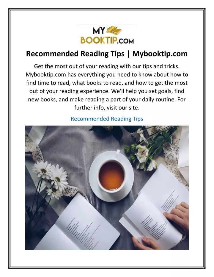 recommended reading tips mybooktip com