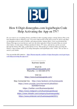 How 8 Digit disneyplus.com loginbegin Code Help Activating the App on TV