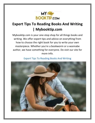 Expert Tips To Reading Books And Writing  Mybooktip.com