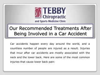 Our Recommended Treatments After Being Involved in a Car Accident