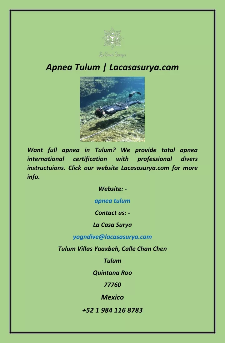 apnea tulum lacasasurya com