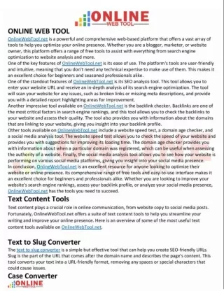 Text Content Tool by Online Web Tool