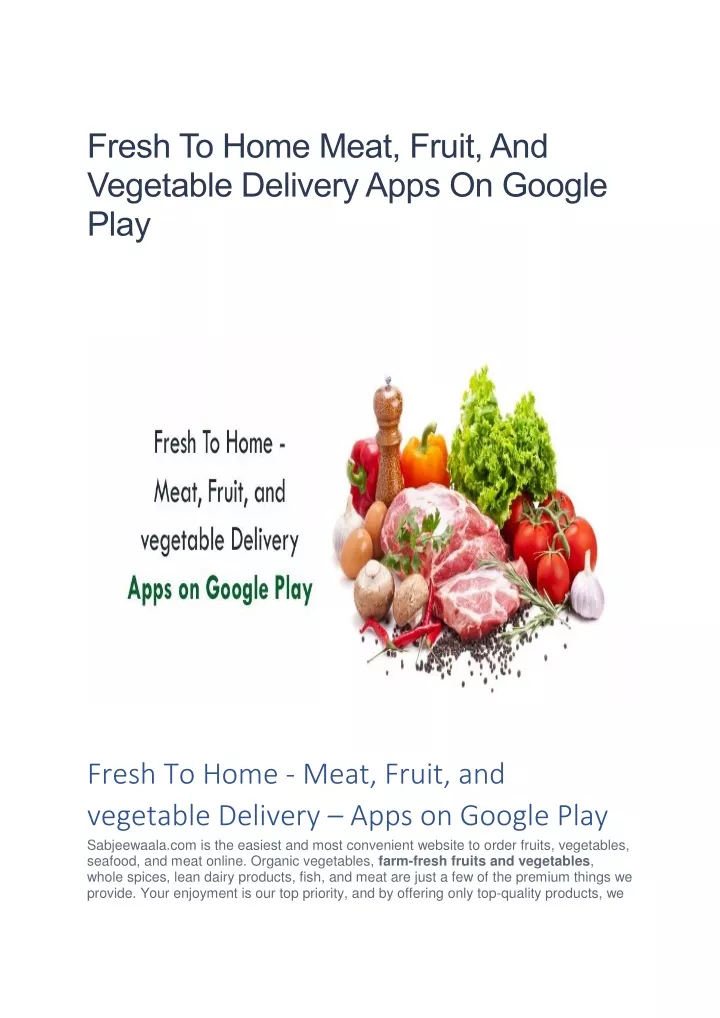 fresh to home meat fruit and vegetable delivery