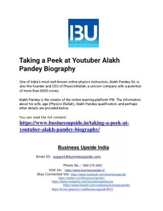 Taking a Peek at Youtuber Alakh Pandey Biography
