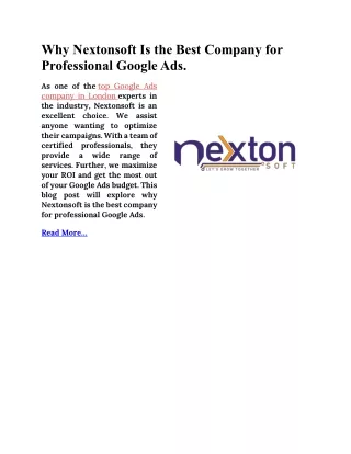 why nextonsoft is the best company