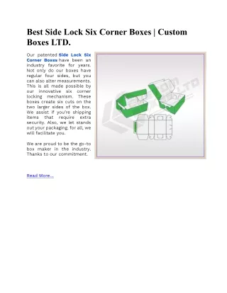 best side lock six corner boxes custom boxes ltd