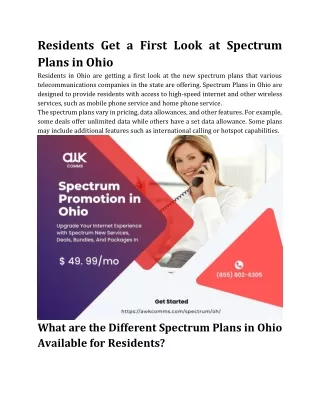 Residents Get a First Look at Spectrum Plans in Ohio