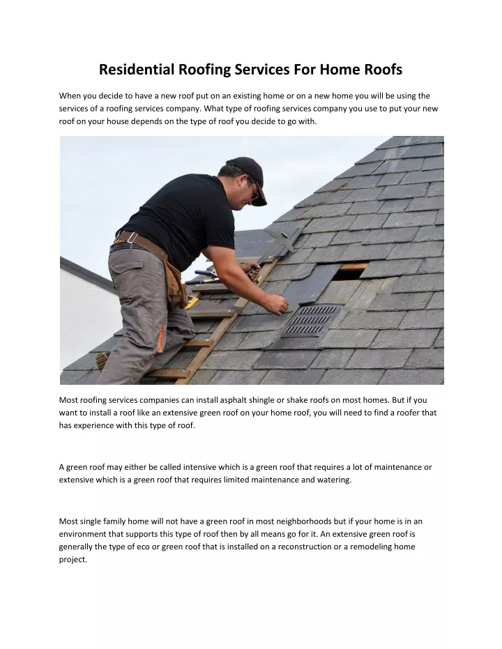 residential roofing services for home roofs