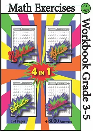 PDF/READ Math Exercises Workbook Grade 3-5: Multiplication, Addition, Subtractio