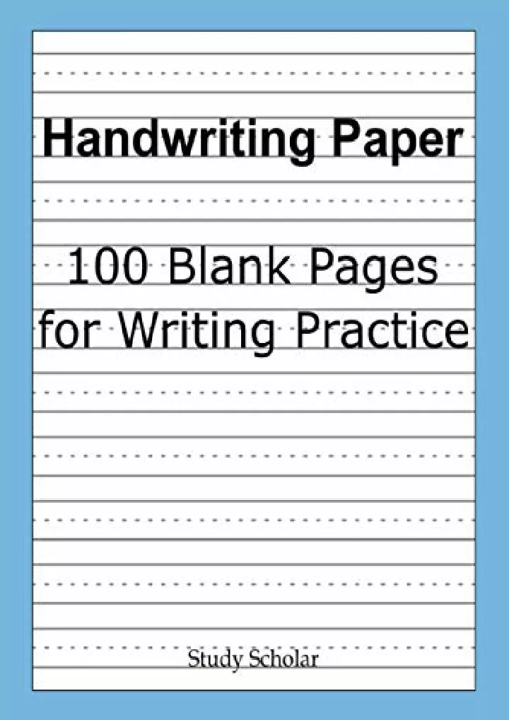 handwriting paper 100 blank pages for writing