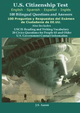 PDF/BOOK *U.S.Citizenship Test (English and Spanish - Español y Inglés) 100 Bili