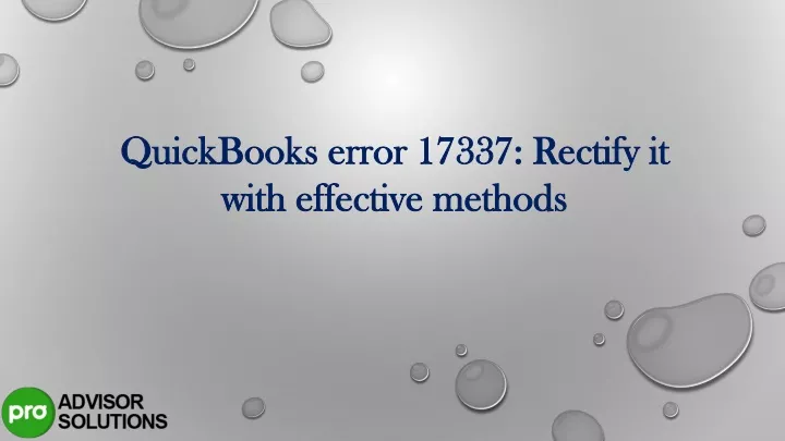 quickbooks error 17337 rectify it with effective