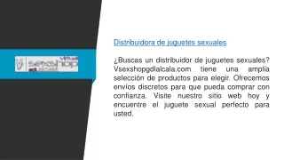 Distribuidora de juguetes sexuales  Vsexshopgdlalcala.com