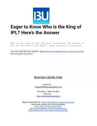 Eager to Know Who is the King of IPL Here’s the Answer