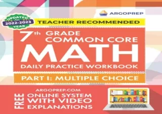 (PDF BOOK) 7th Grade Common Core Math: Daily Practice Workbook - Part I: Multipl
