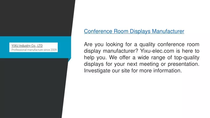 conference room displays manufacturer
