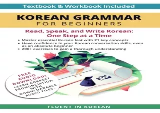 download Korean Grammar for Beginners Textbook & Workbook Included: Read, Speak,