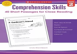 [DOWNLOAD PDF] Comprehension Skills: Short Passages for Close Reading: Grade 2 k