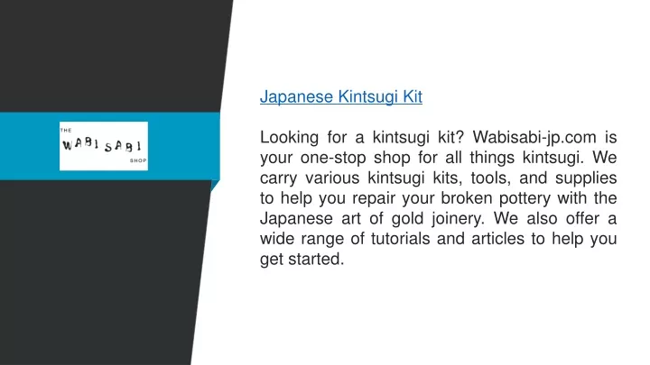 japanese kintsugi kit looking for a kintsugi