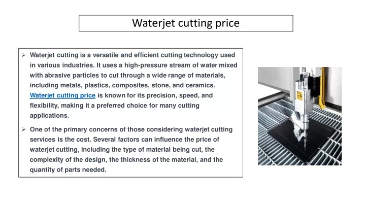waterjet cutting price