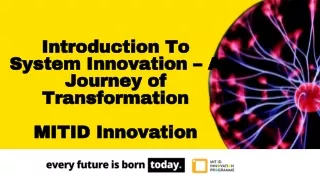 System Innovation - MIT ID Innovation