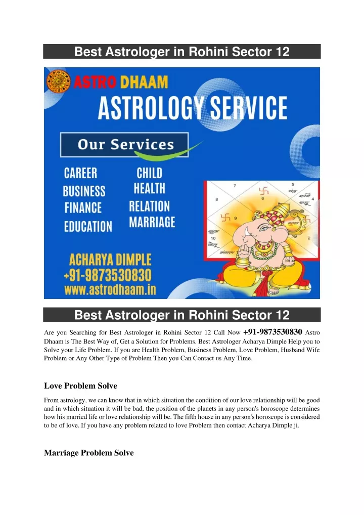 best astrologer in rohini sector 12