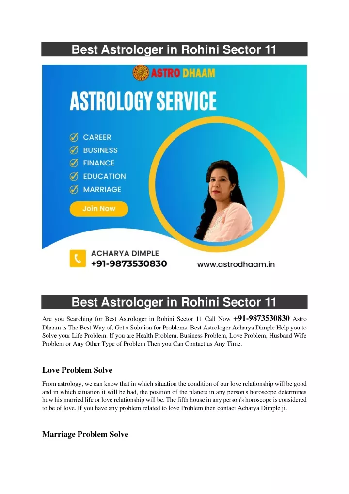 best astrologer in rohini sector 11