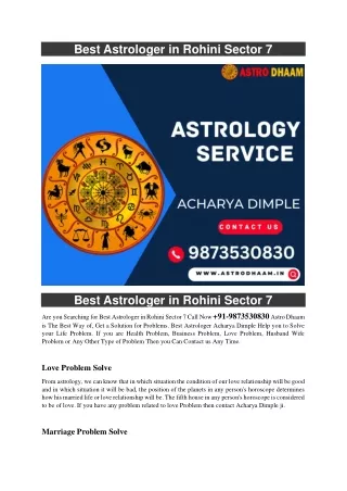 best astrologer in rohini sector 7