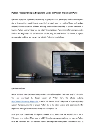 Python Programming_ A Beginner's Guide to Python Training in Pune