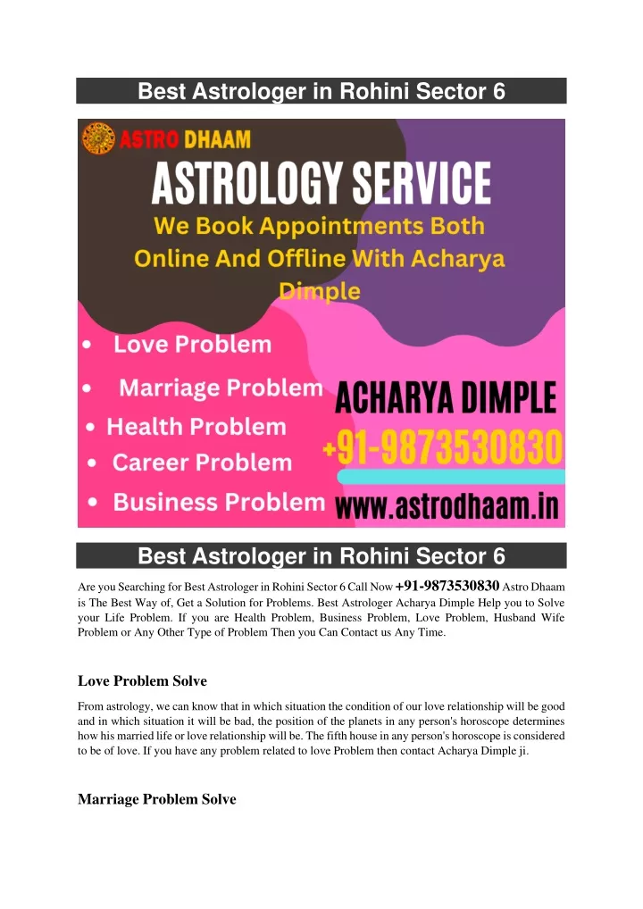 best astrologer in rohini sector 6