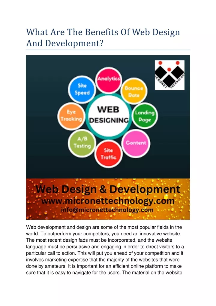 what are the benefits of web design