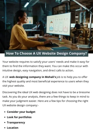 how to choose a ux website design company